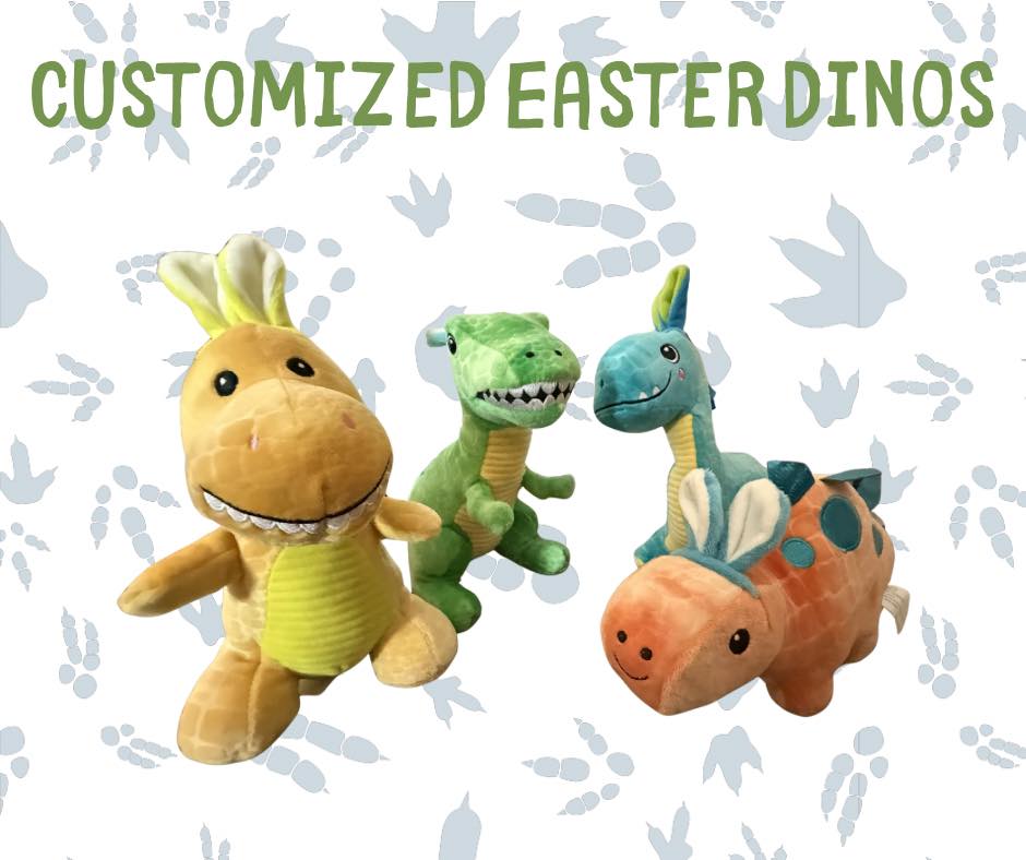 Personalized Plush Easter Dinosaurs