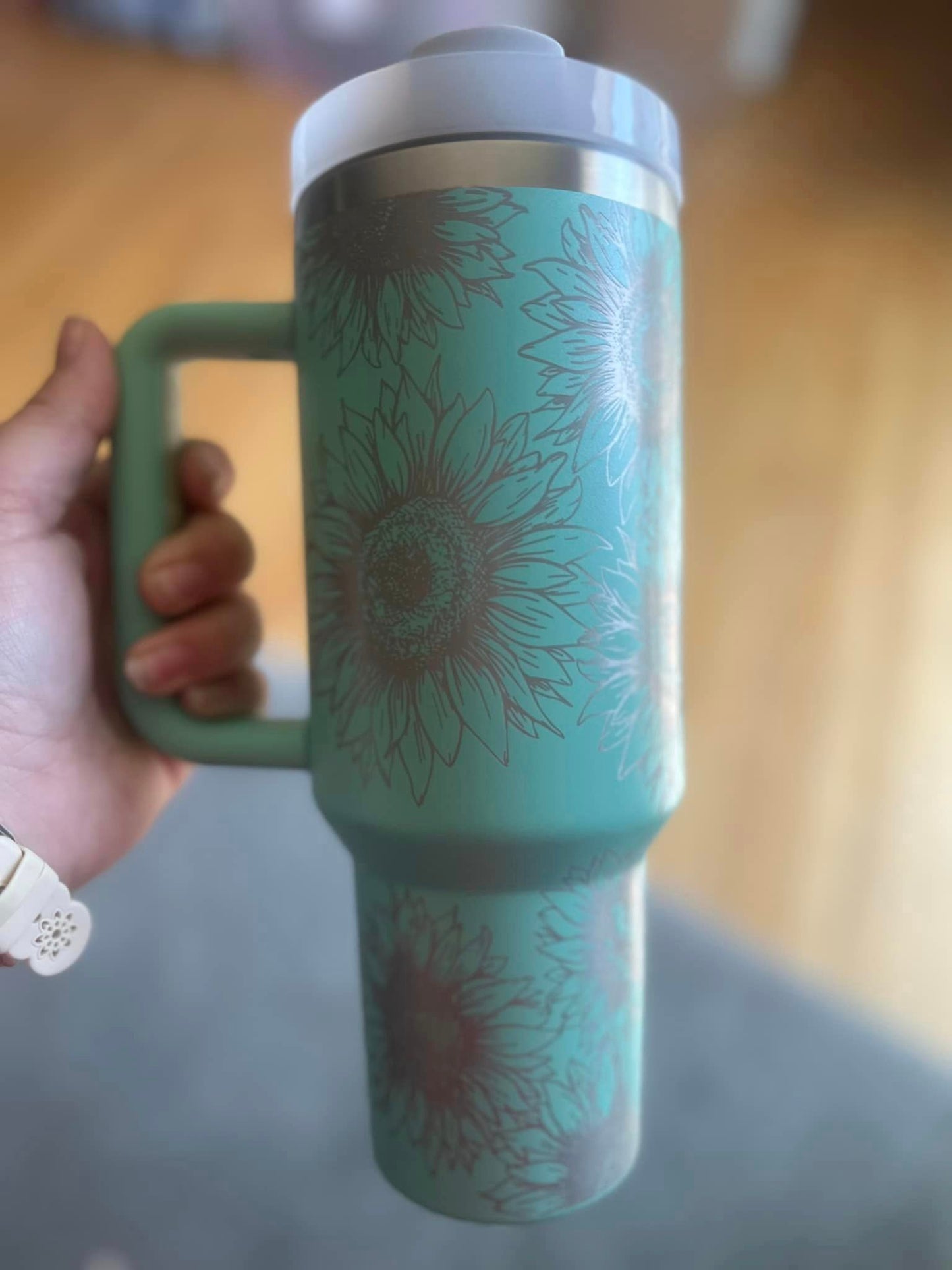 Sunflower 40 oz. Tumbler -- Aqua