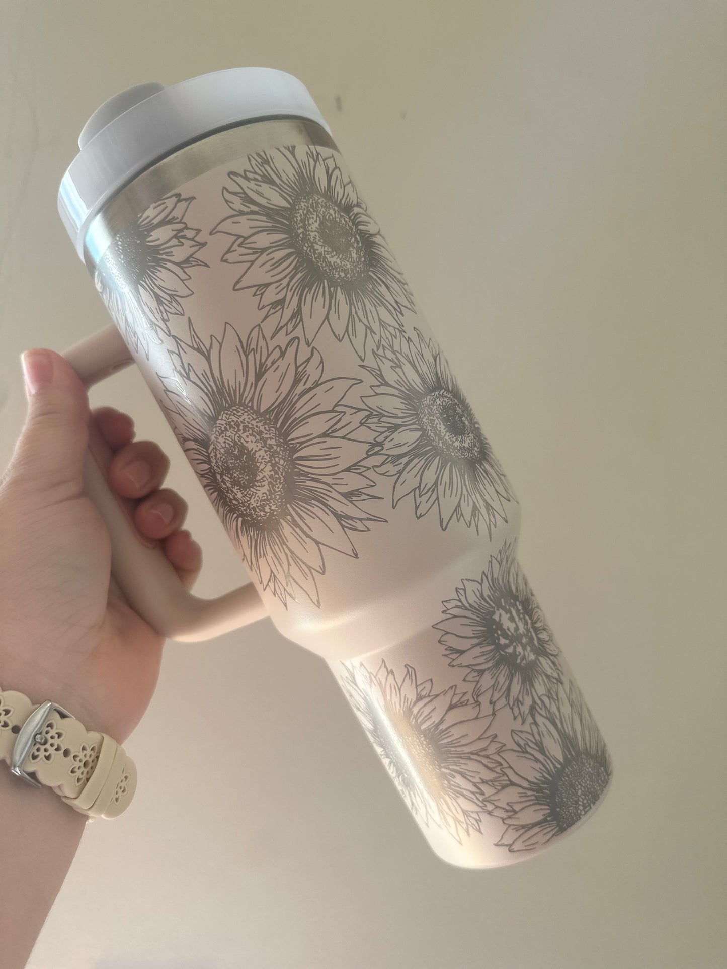 Sunflower 40 oz. Tumbler -- Light Pink