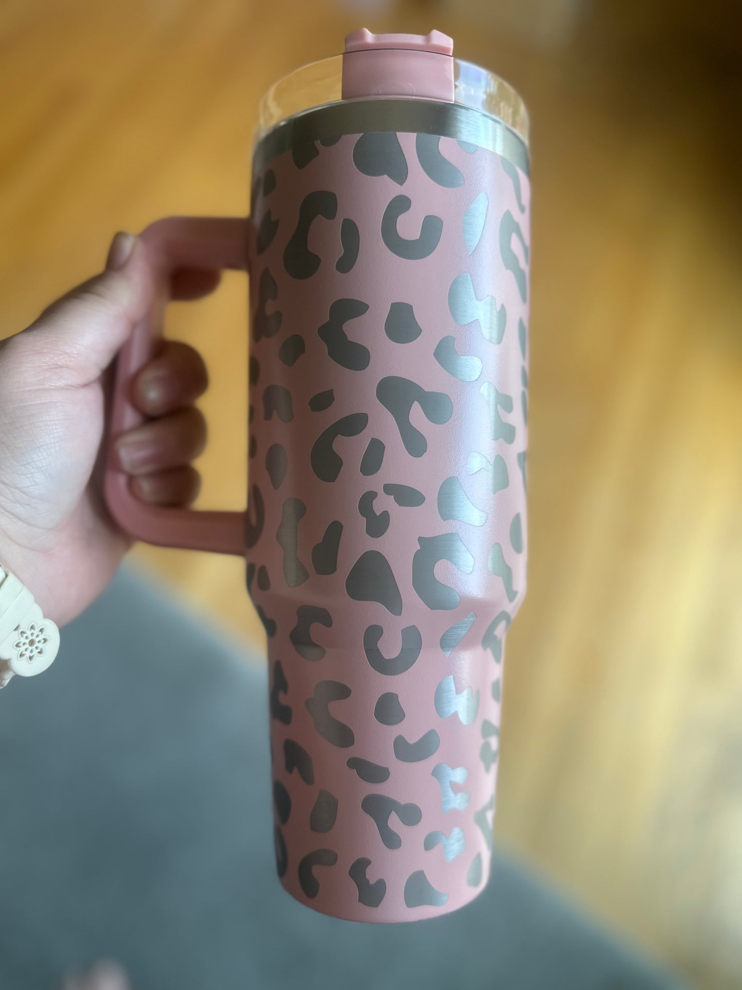 Leopard 40 oz. Tumbler -- Light Pink