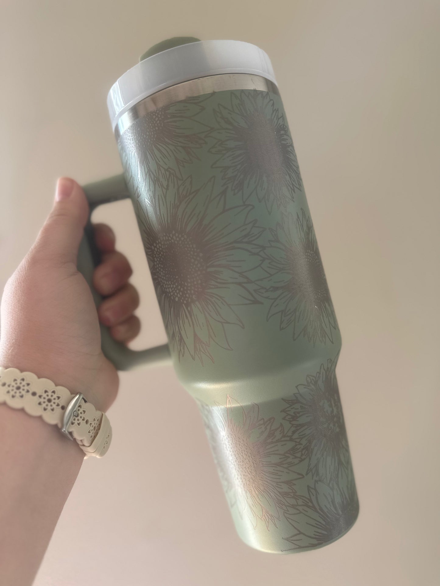 Sunflower 40 oz. Tumbler -- Sage