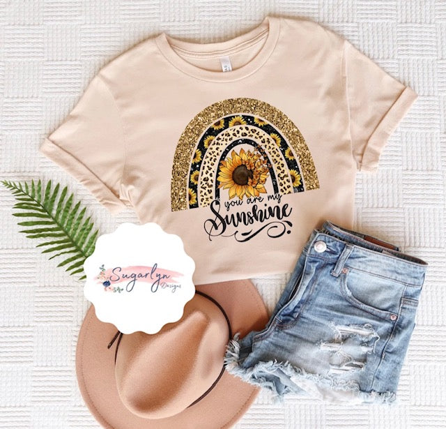 You Are My Sunshine Rainbow -- Sunflower & Butterflies