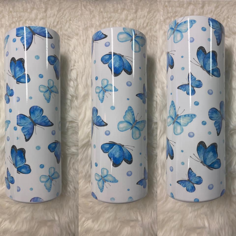 Blue Butterfly 20 oz. Tumbler