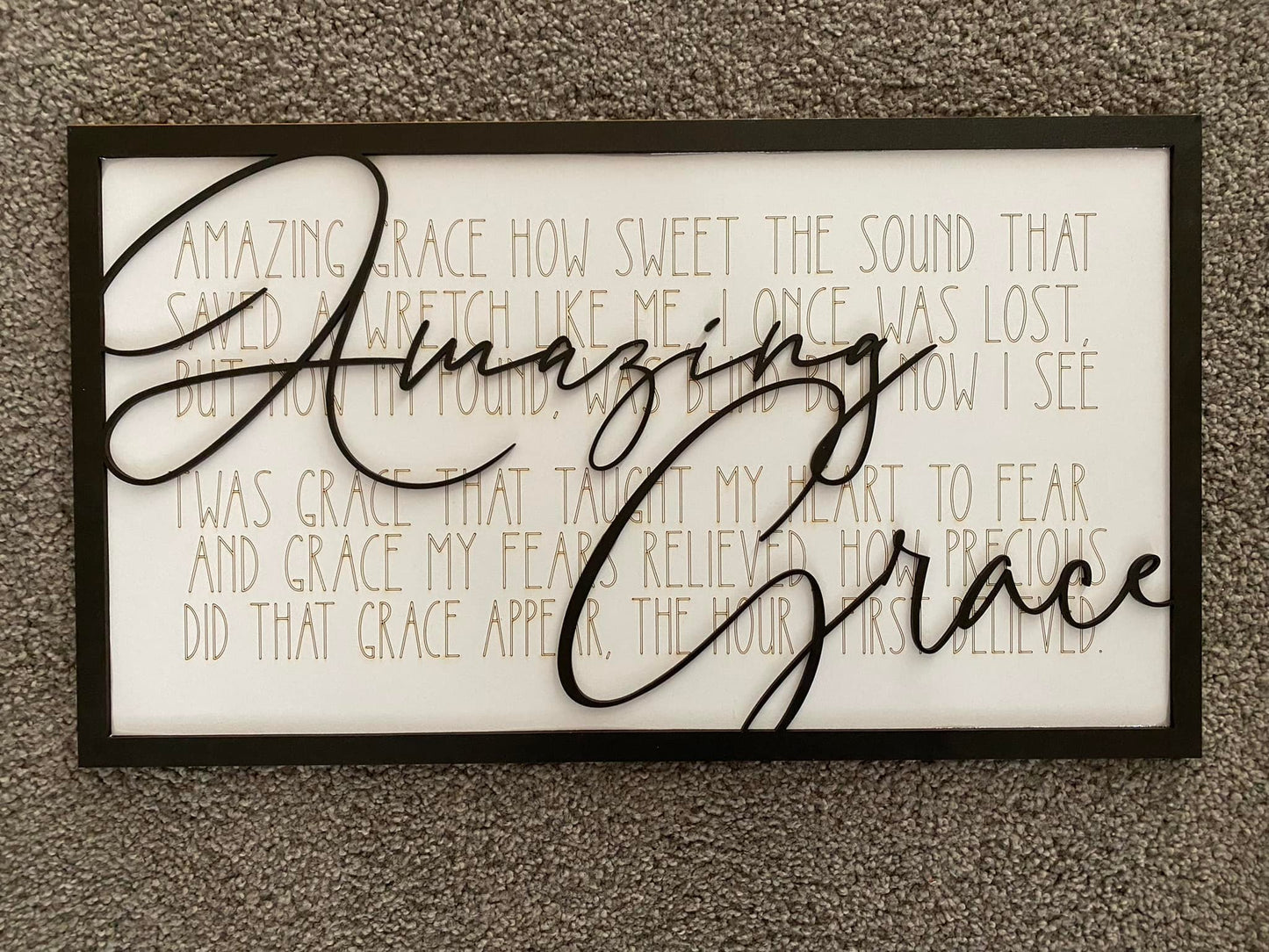 Amazing Grace - Black -- Layered Sign