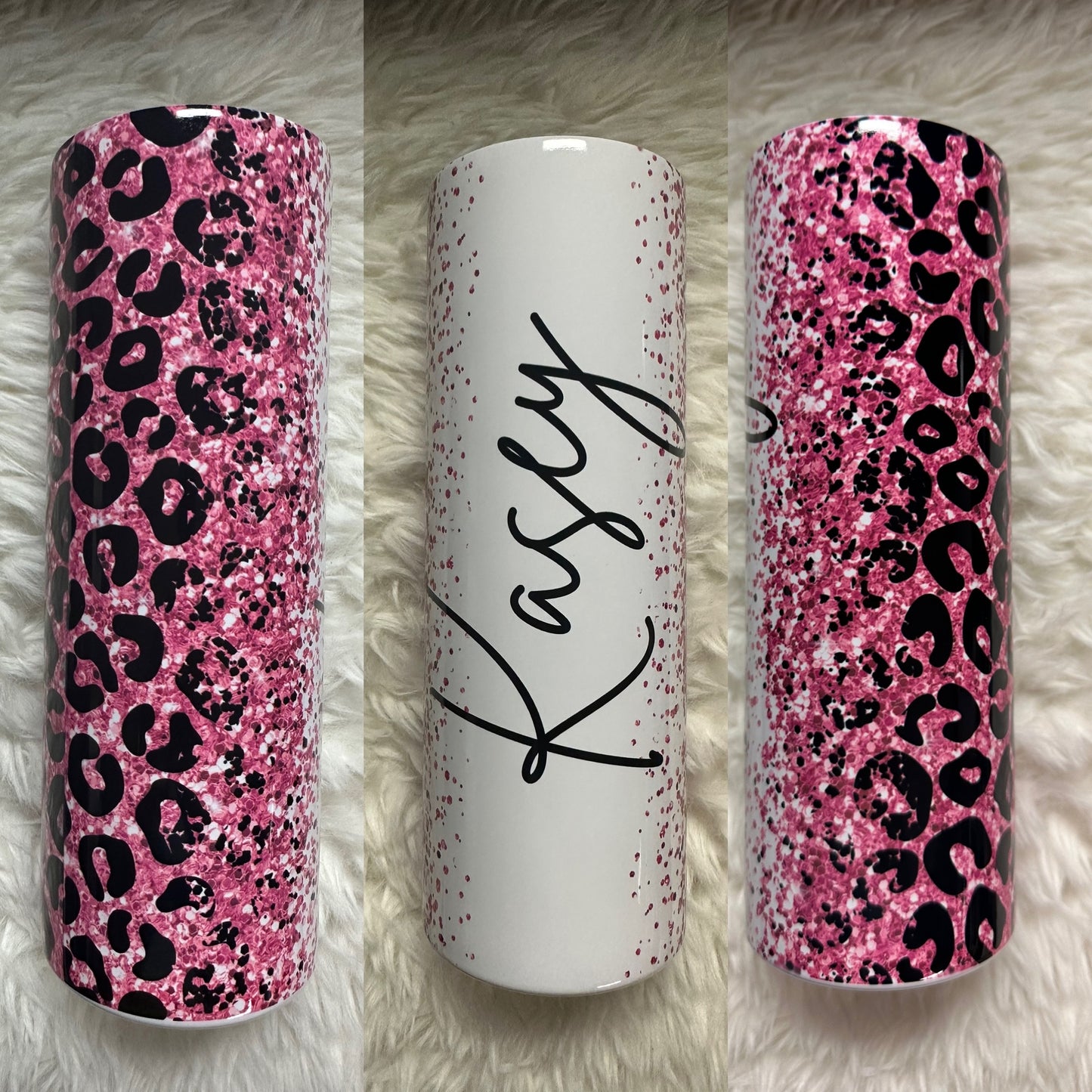 Pink Glitter Leopard 20 oz. Tumbler