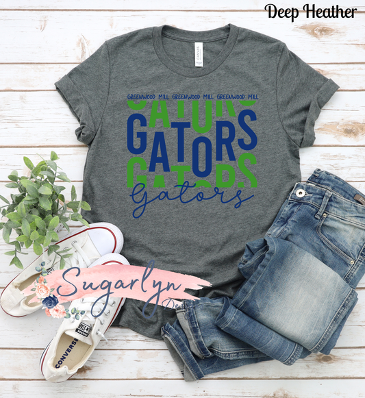 Greenwood Mill Gators --  "Gators" Stacked Typography
