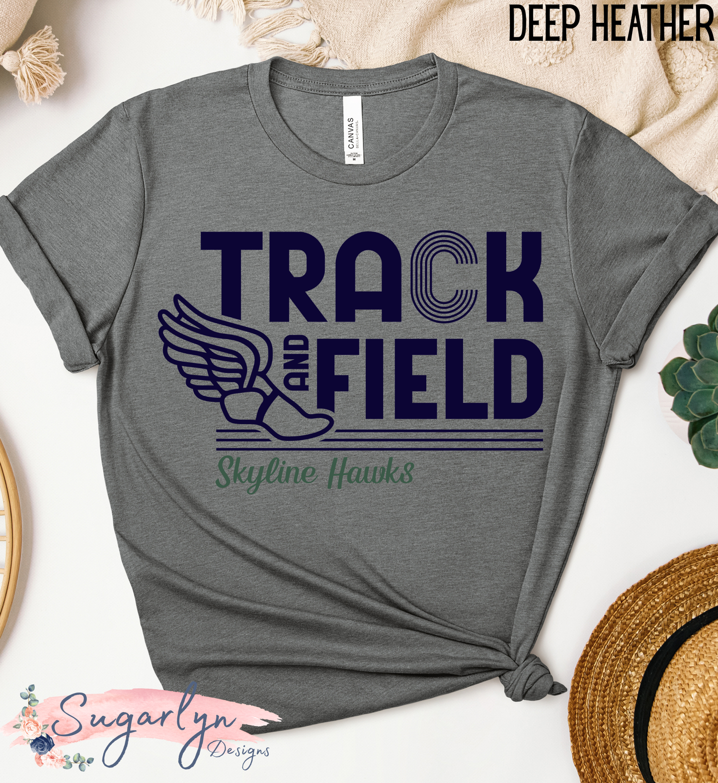 Skyline Hawks Track & Field -- Navy Text