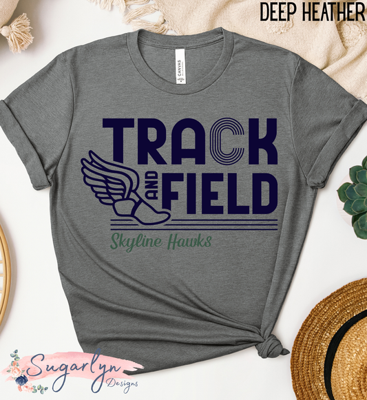 Skyline Hawks Track & Field -- Navy Text