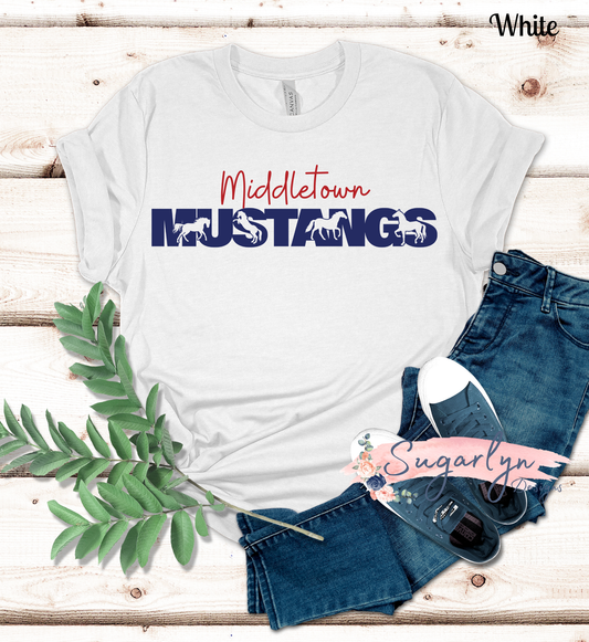 Middletown Mustangs -- Mustang Cut Out Text