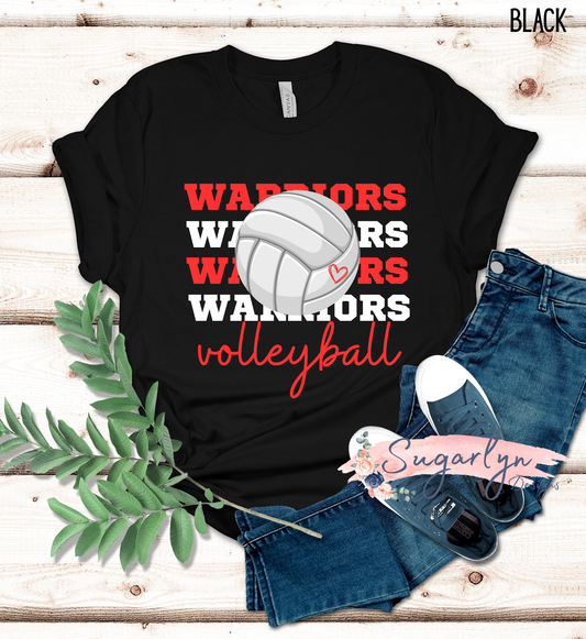 Sherando Warriors -- Warriors Volleyball Stacked Text