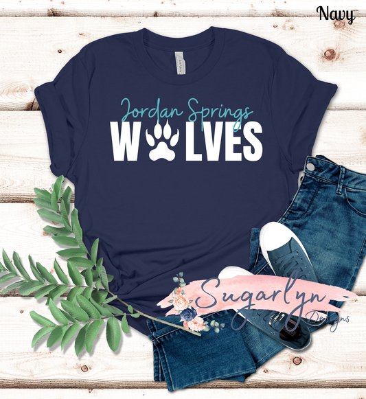Jordan Springs Wolves -- Wolves Paw Print Typography