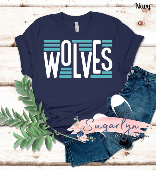 Jordan Springs Wolves -- Wolves Staggered Typography