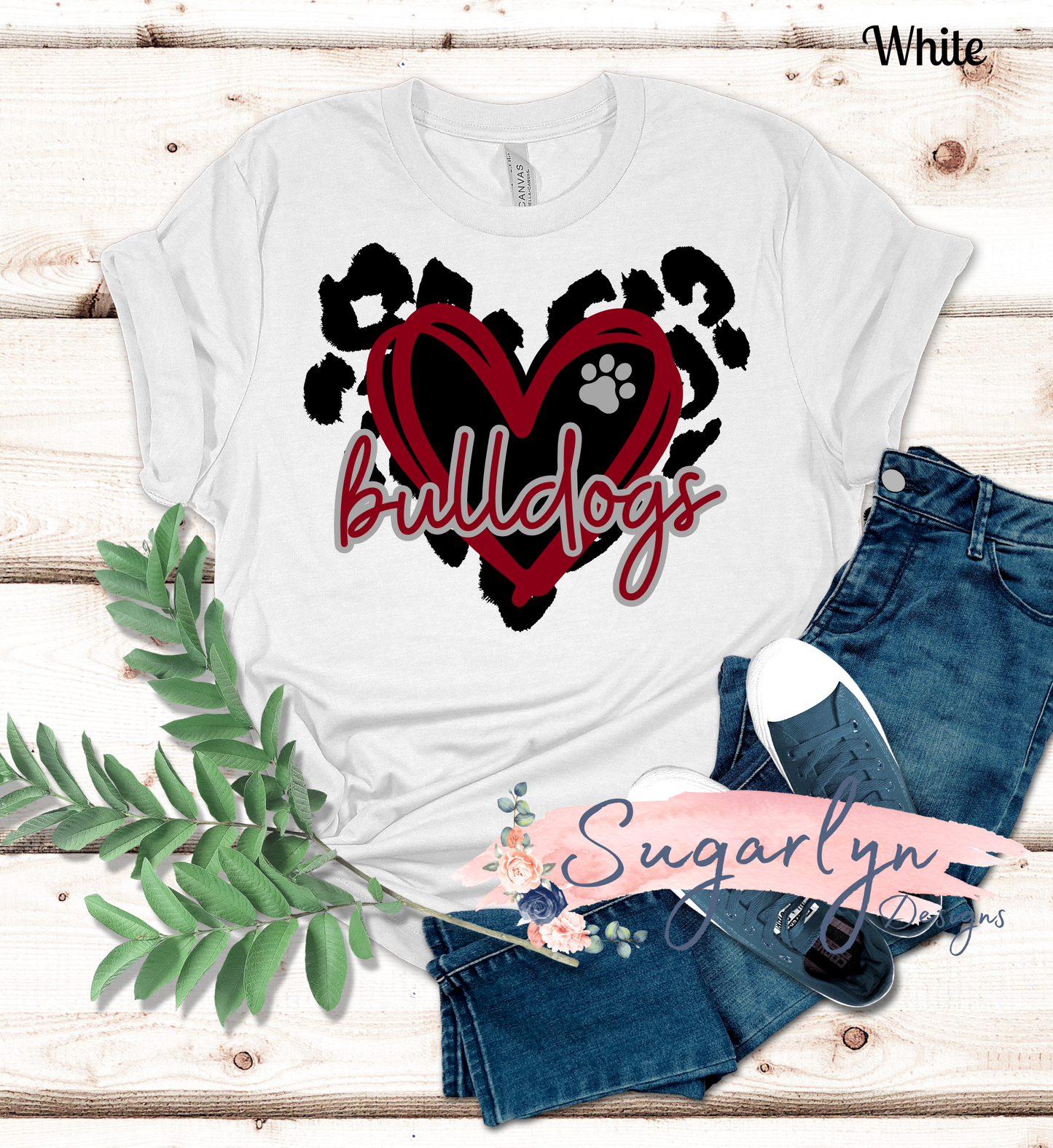 Luray Bulldogs -- Bulldog Leopard Heart - Black
