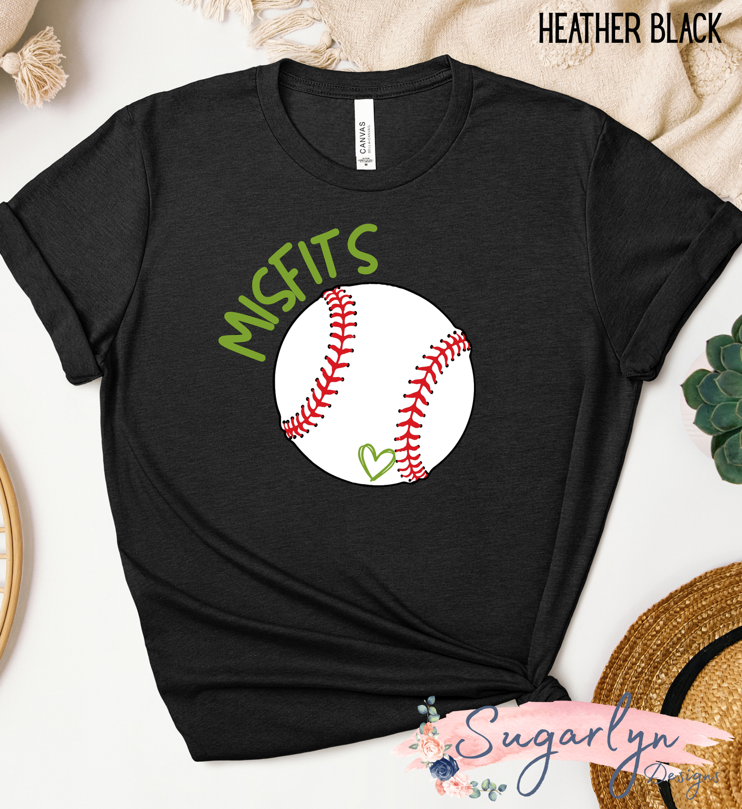 Virginia Misfits -- Baseball with Curved Text