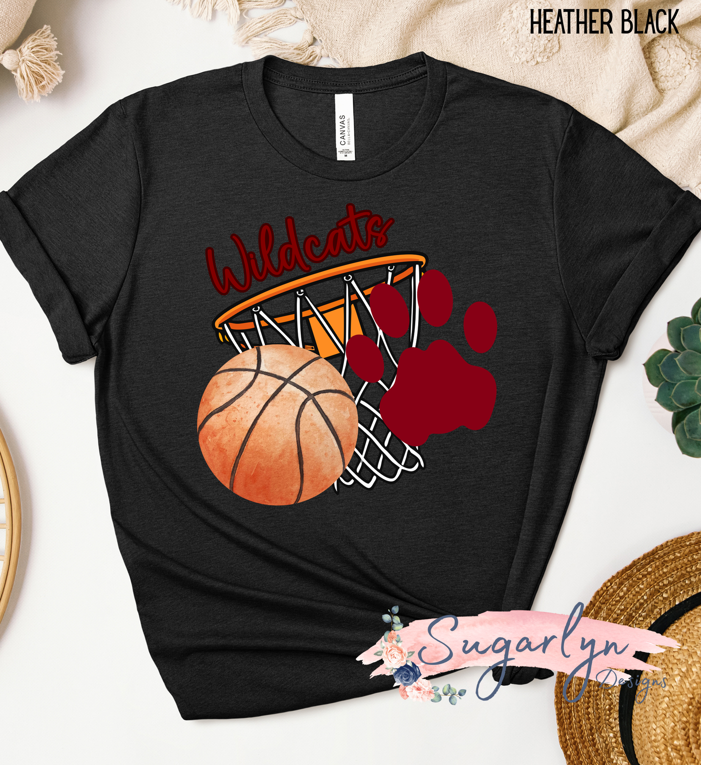 Wildcats Basketball - Paw, Ball, Hoop