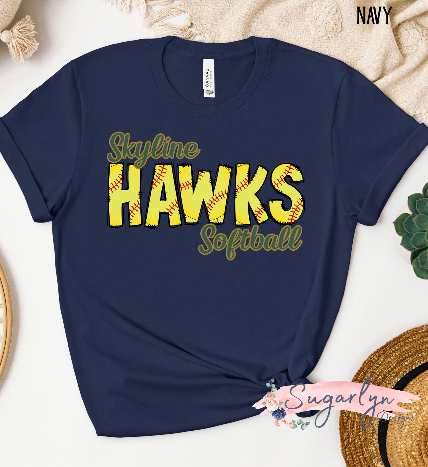 Skyline Hawks Softball -- Softball Filled Text