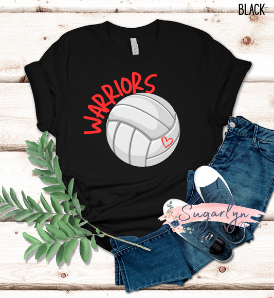 Sherando Warriors -- Warriors Volleyball with Curved Text