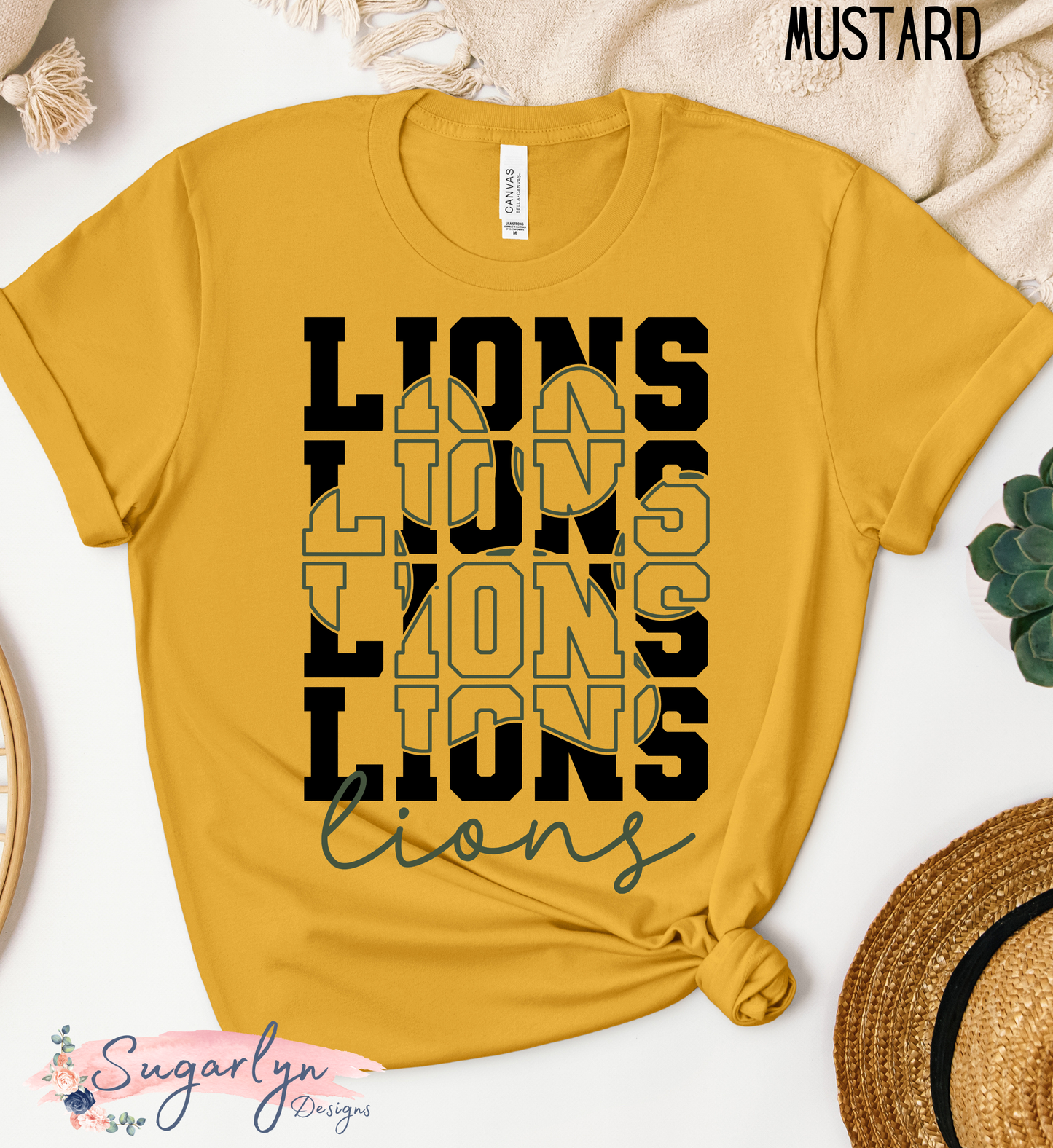 Louisa Lions -- Stacked Text with Paw Print