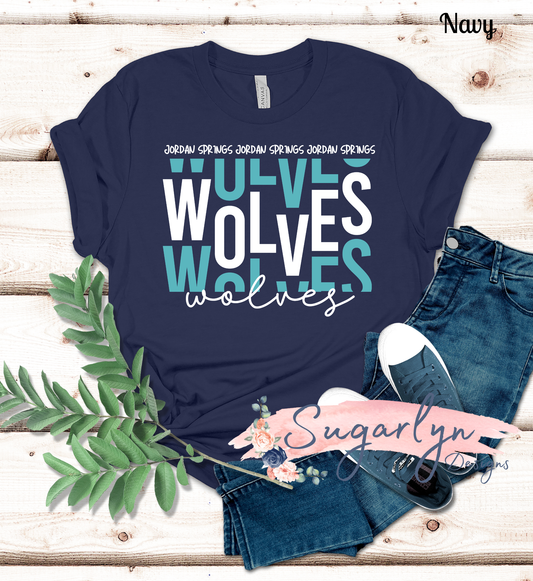 Jordan Springs Wolves -- Wolves Stacked Typography