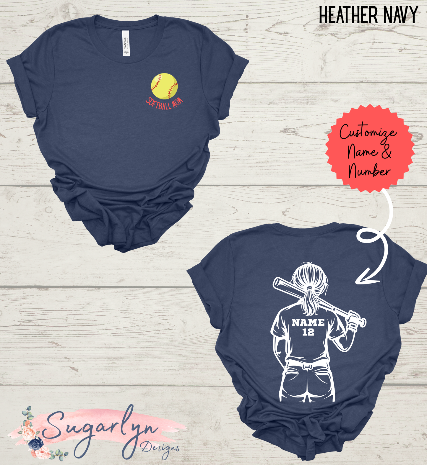 CUSTOM Softball Mom Player -- Number/Name