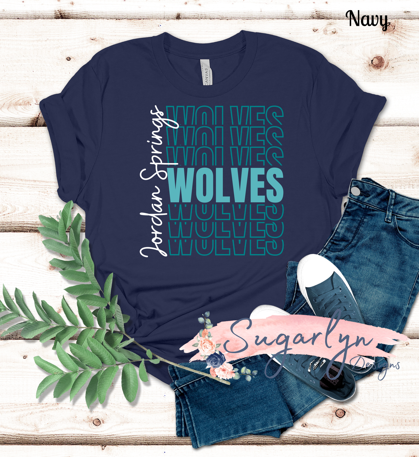 Jordan Springs Wolves -- Wolves Split/Stacked Text
