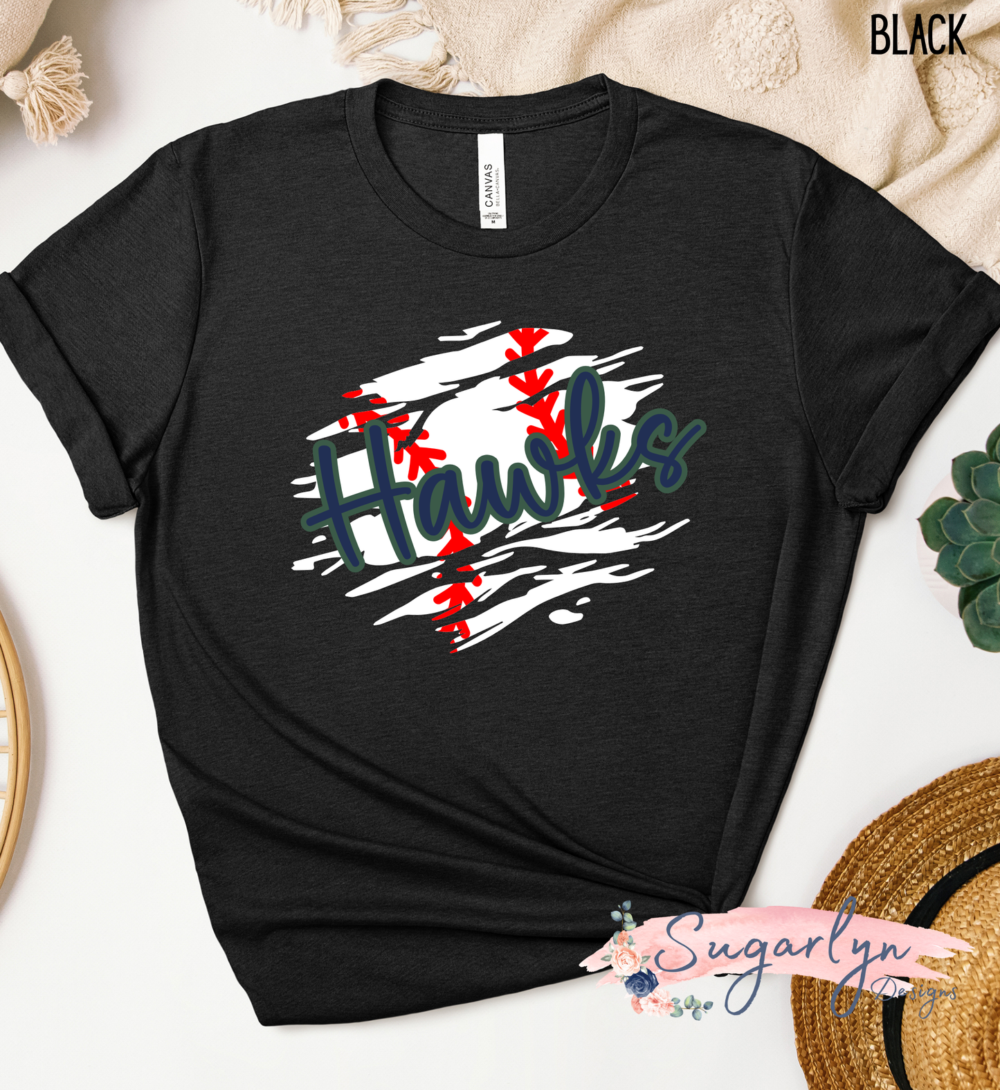 Skyline Hawks Baseball --  Distressed Baseball
