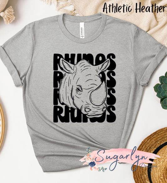 AS Rhodes Rhinos -- Stacked Rhinos - Black