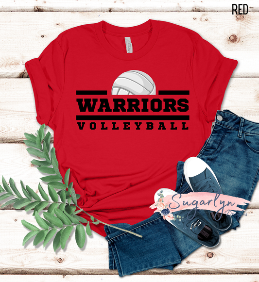 Sherando Warriors -- Warriors Volleyball Black Typography