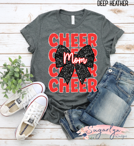 Sherando Warriors -- Warriors Cheer Mom Glitter Stack & Bow