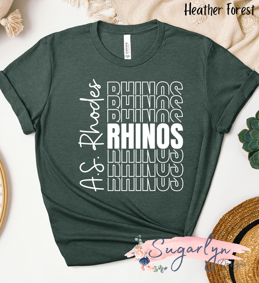 AS Rhodes Rhinos -- Rhino Split Stacked Text