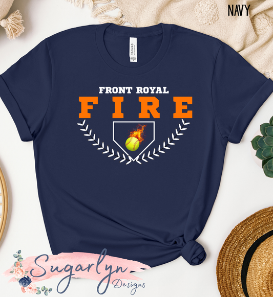 Front Royal Fire -- Plate, Stiches, Softball