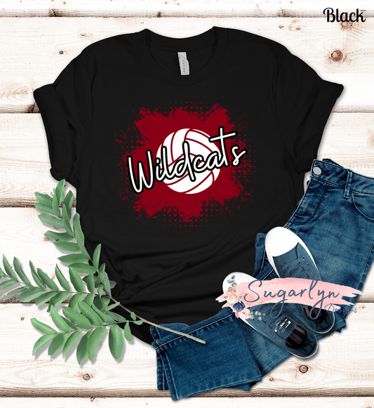 Wildcats Volleyball -- Distressed Background