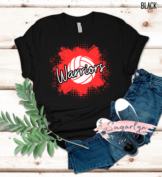 Sherando Warriors -- Warriors Volleyball Red Background
