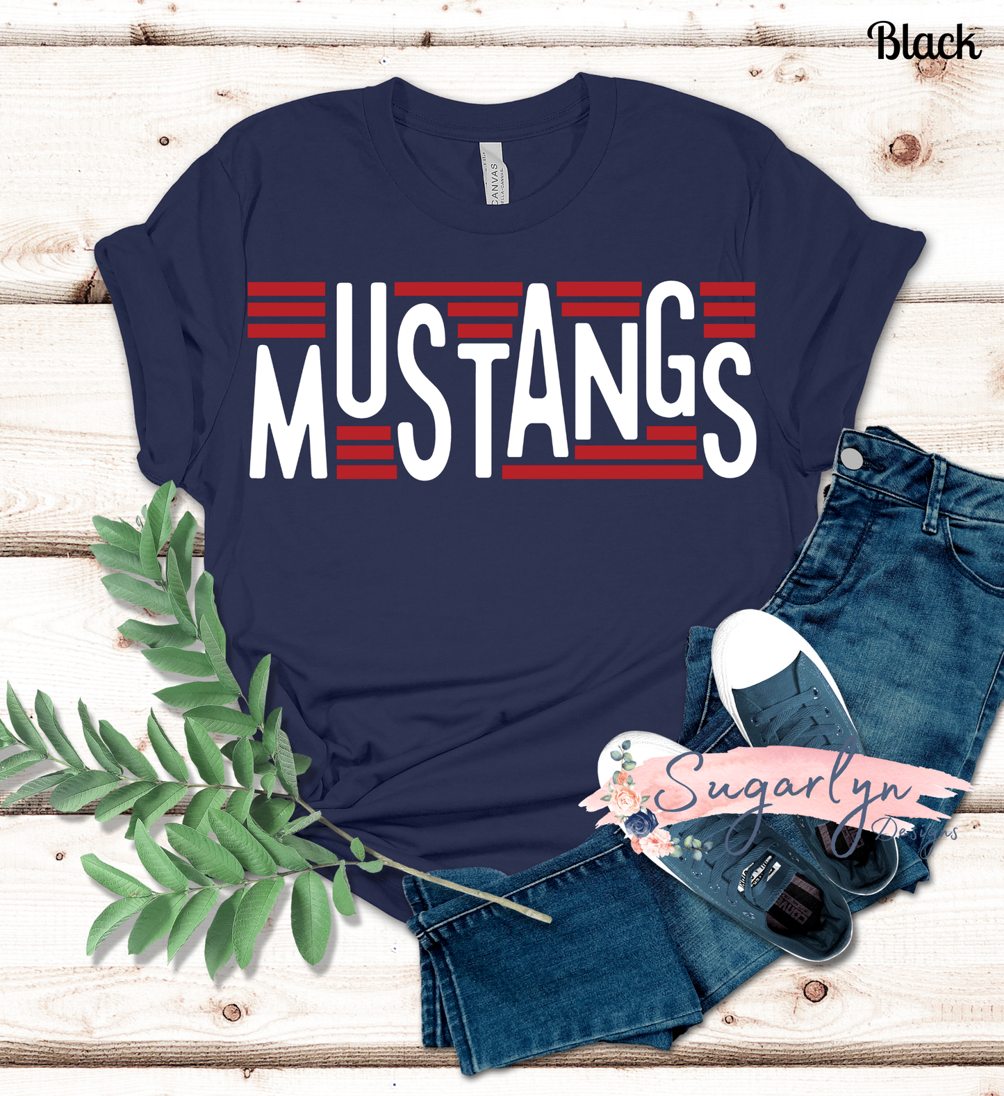 Middletown Mustangs -- Staggered Text