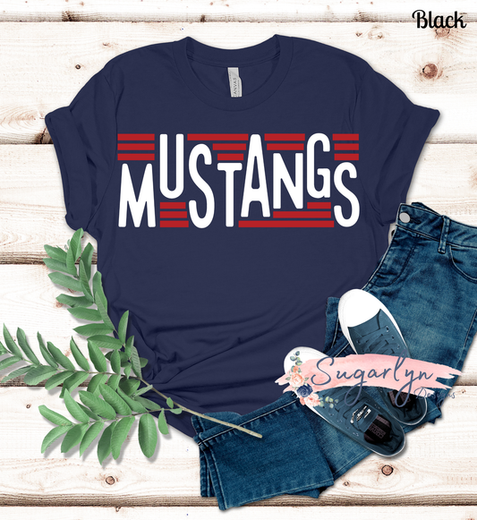 Middletown Mustangs -- Staggered Text