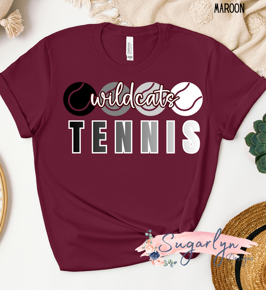 Wildcats Tennis - Black/Gray/White Ombre
