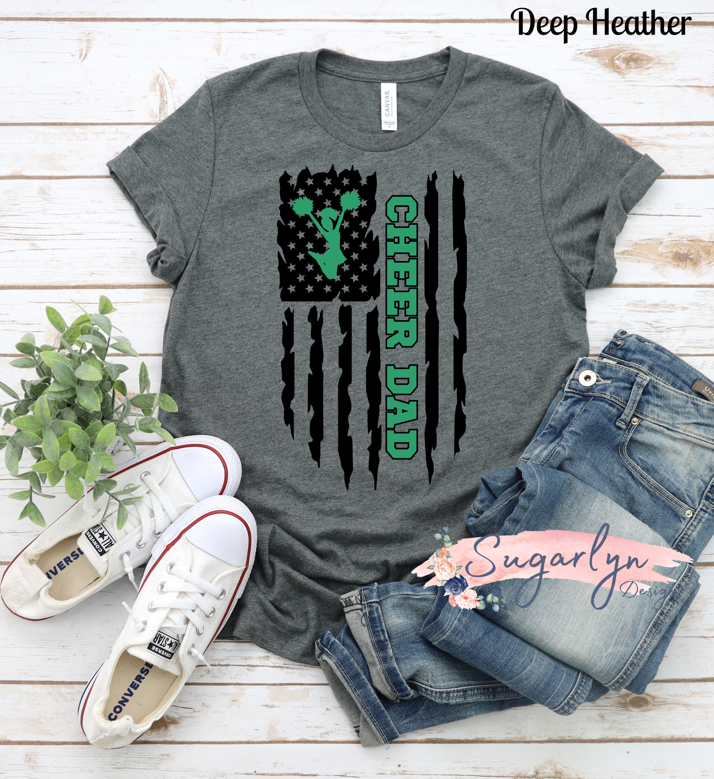 WFYFL Jets Cheer -- Cheer Dad Distressed Flag