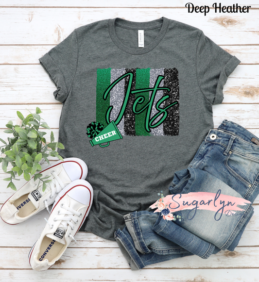WFYFL Jets Cheer -- Glitter Brushstrokes