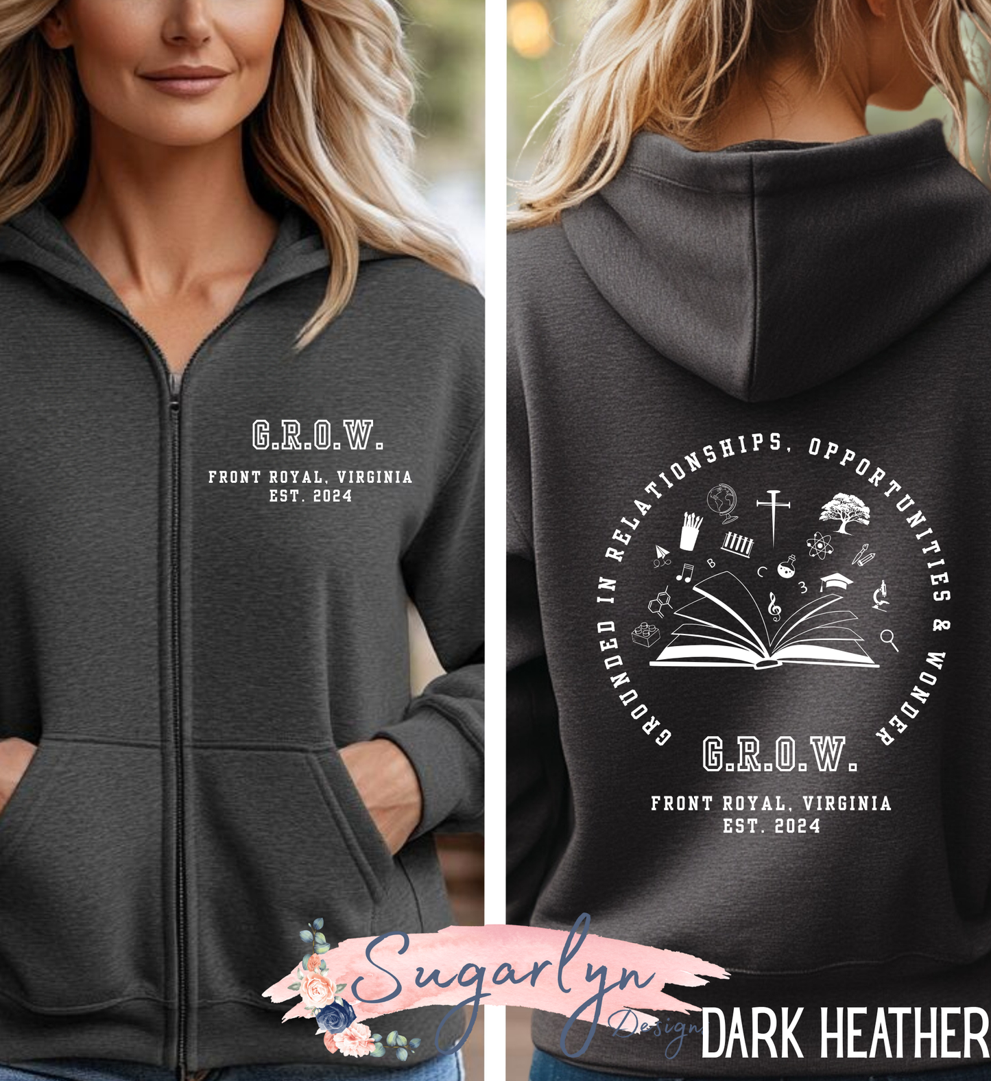 G.R.O.W - Full Zip Hooded Sweatshirt