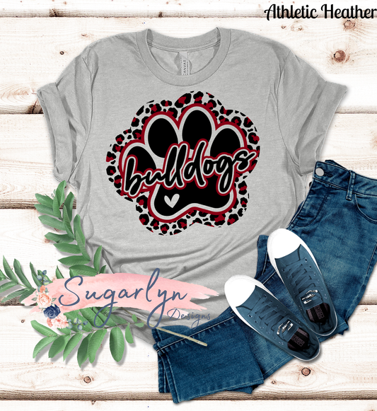 Luray Bulldogs -- Bulldogs Leopard Paw Print - Black