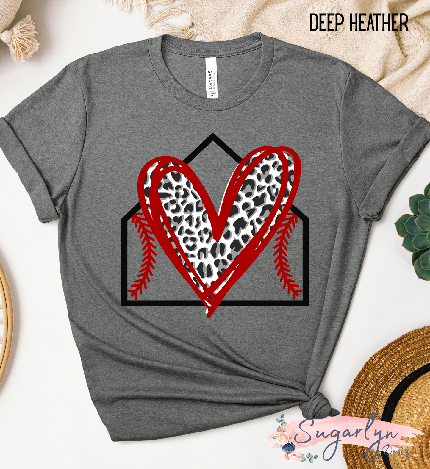 Leopard Heart, Home Plate -- Baseball/Softball (Copy)