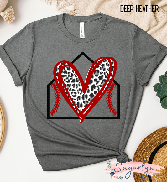 Leopard Heart, Home Plate -- Baseball/Softball (Copy)