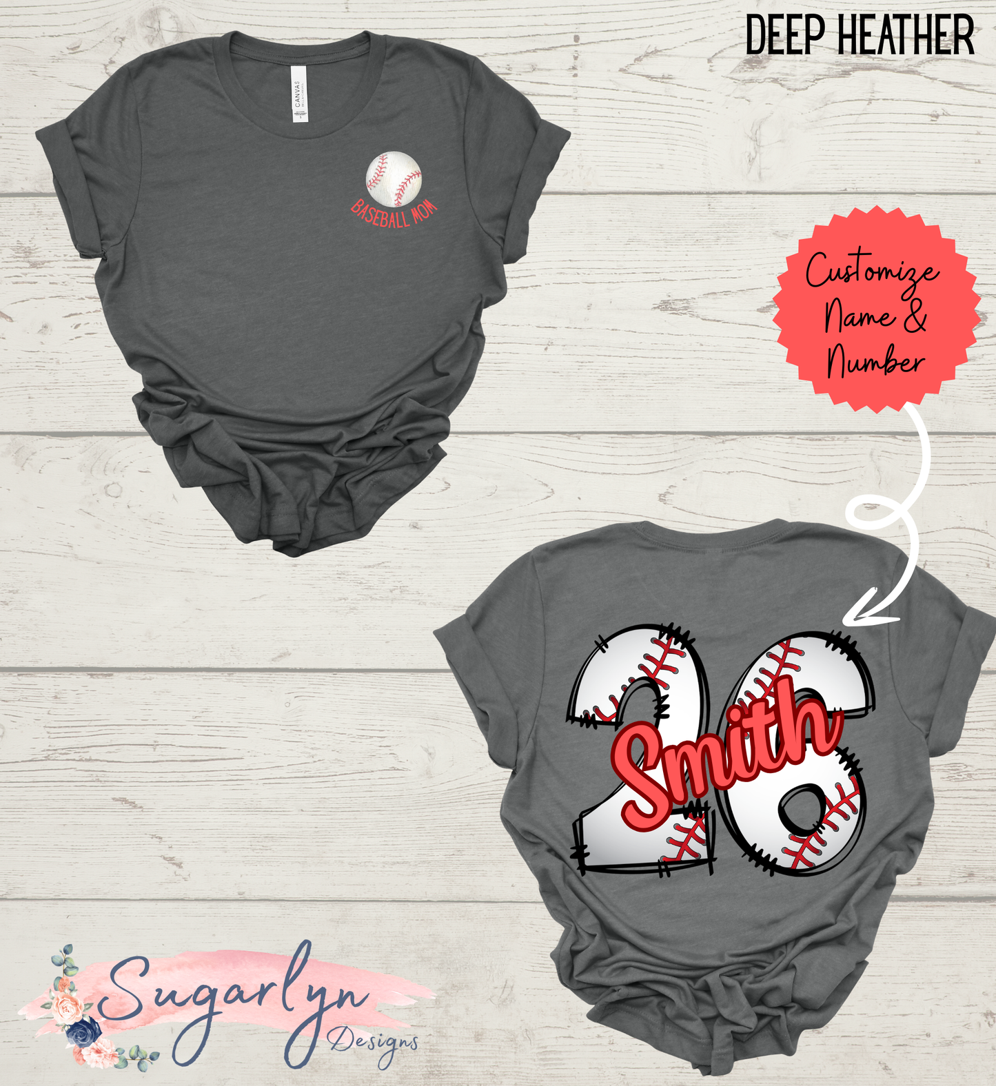 CUSTOM Baseball Mom -- Name/Number