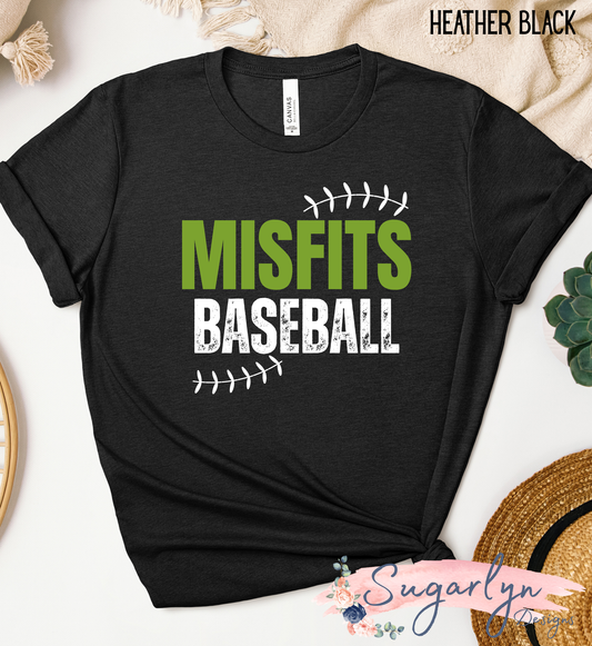 Virginia Misfits -- Distressed Text with Stitches
