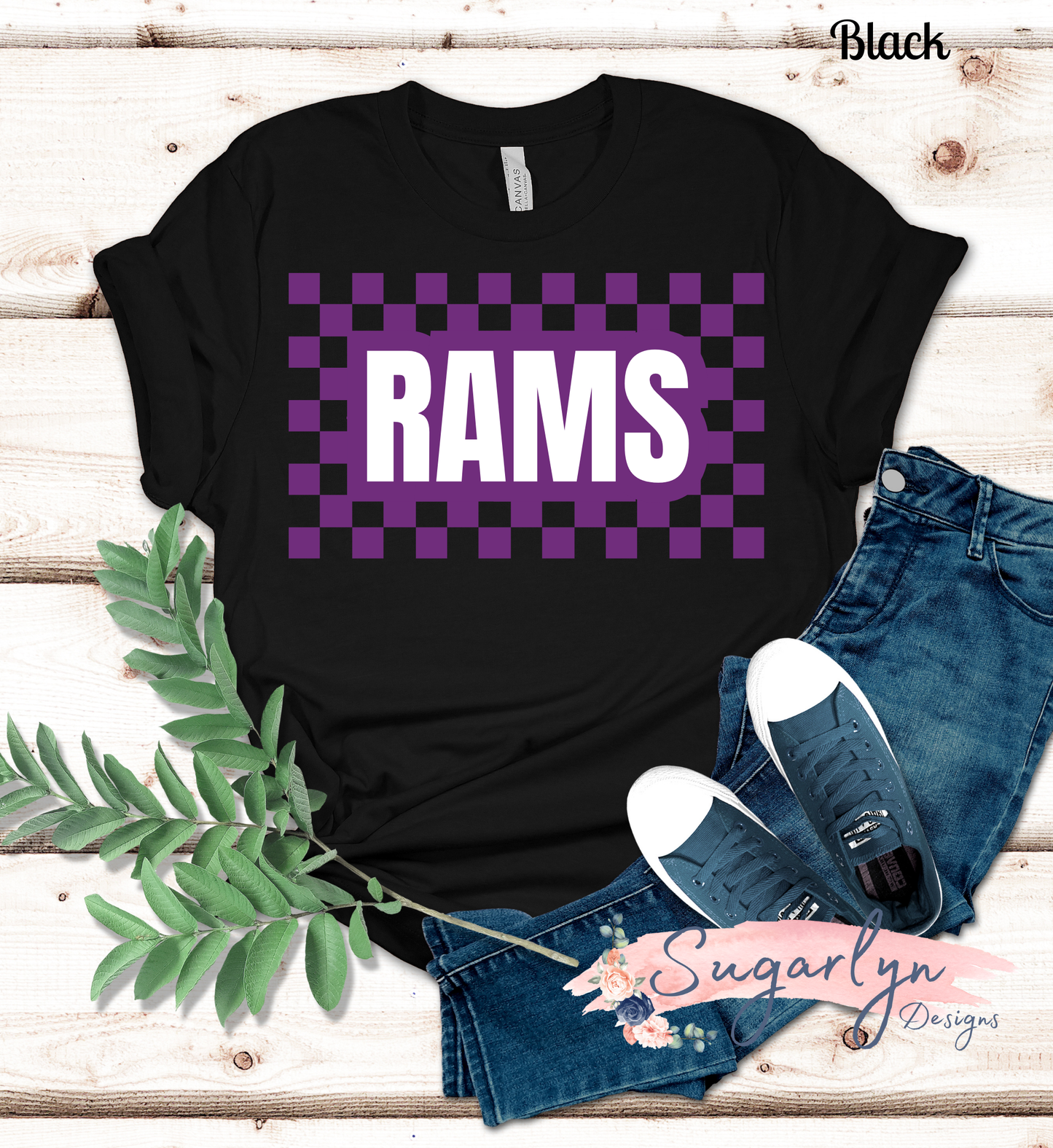 Strasburg Rams -- Rams Checkerboard Purple