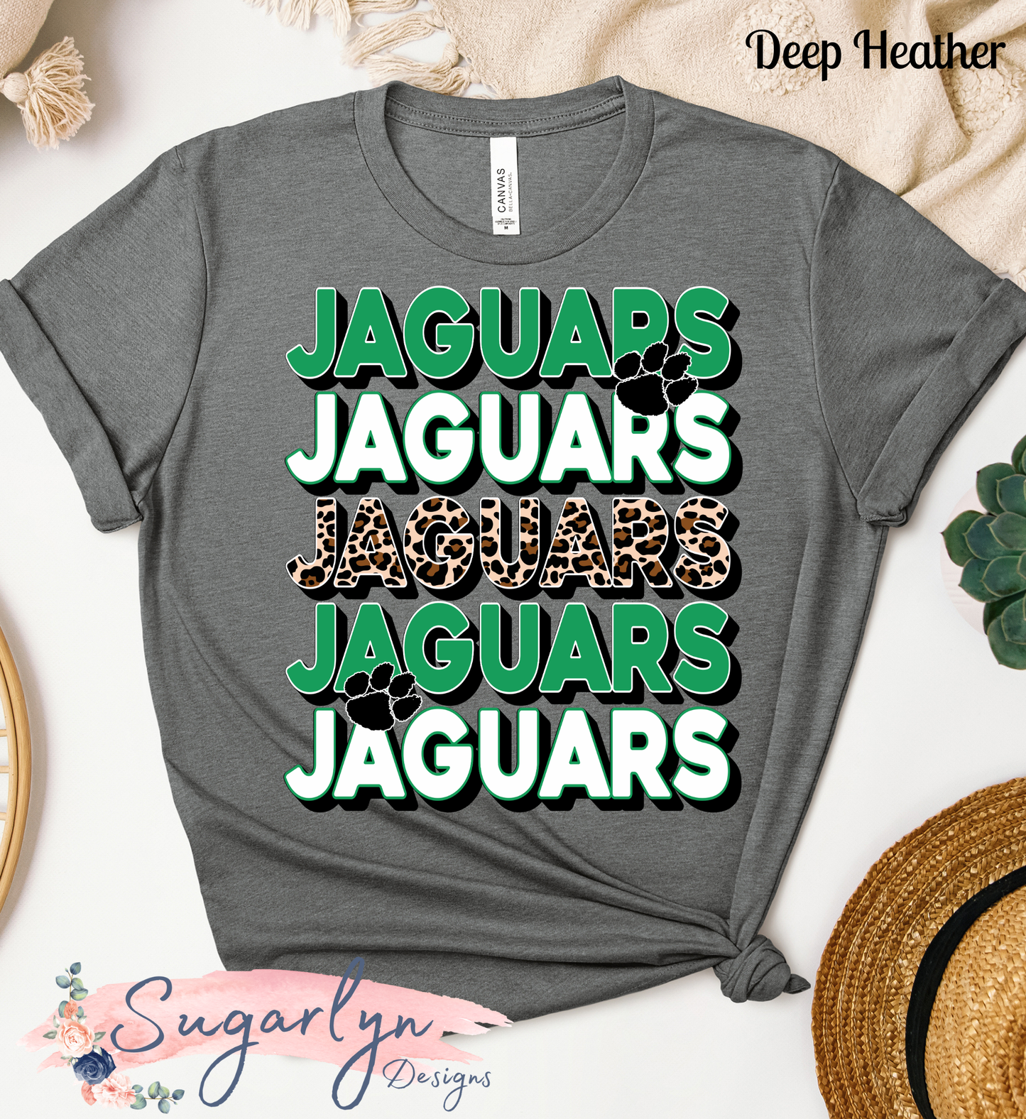 Ressie Jeffries Jaguars -- Jaguars Stacked Text Leopard Print