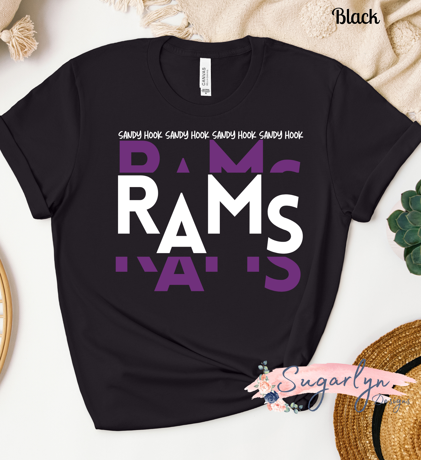 Sandy Hook Rams -- Rams Staggered Typography