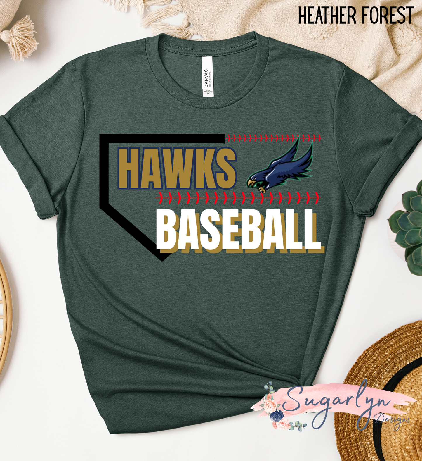 Skyline Hawks Baseball -- Home Plate, Mascot, Stitches