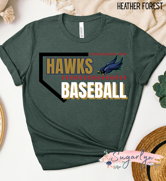 Skyline Hawks Baseball -- Home Plate, Mascot, Stitches