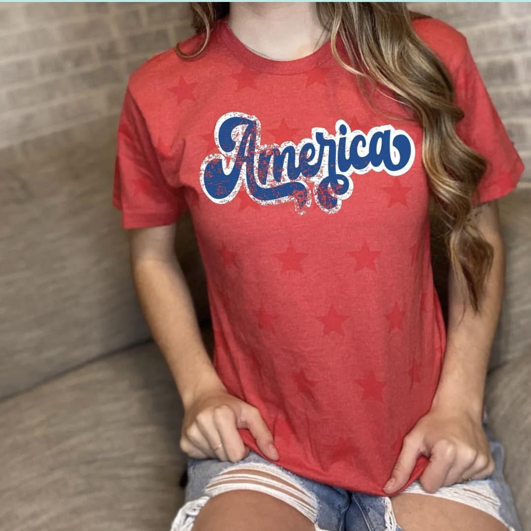 America -- Blue Distressed